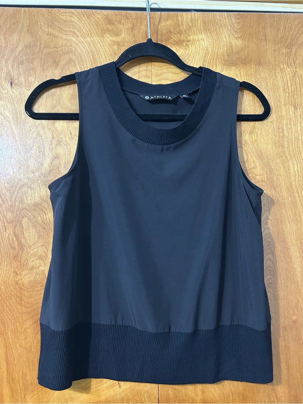 Athleta Black Ribbed-Hem Athletic Tank